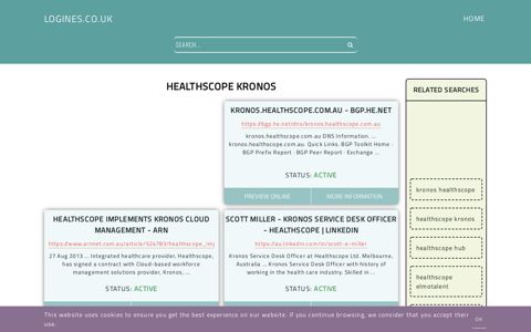 healthscope kronos - General Information about Login
