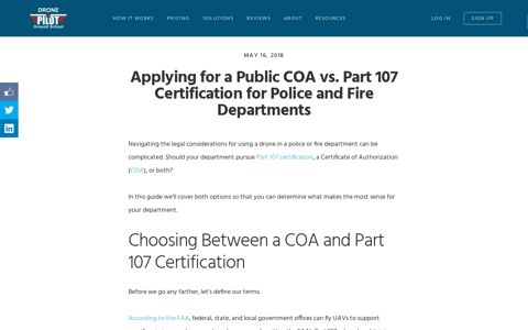 Applying for a Public COA vs. Part 107 Certification for Police ...