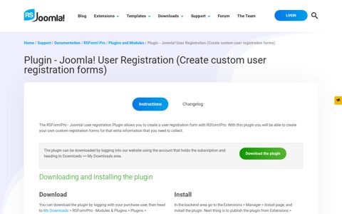 RSform!Pro - Joomla! user registration plugin - RSJoomla!