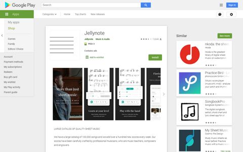 Jellynote - Tabs & Sheet Music – Apps on Google Play