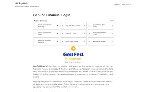 GenFed Financial Login - - Bill Pay Help