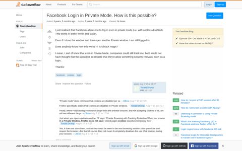 Facebook Login in Private Mode. How is this possible? - Stack ...