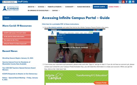 Accessing Infinite Campus Portal - Guide - Kansas City ...