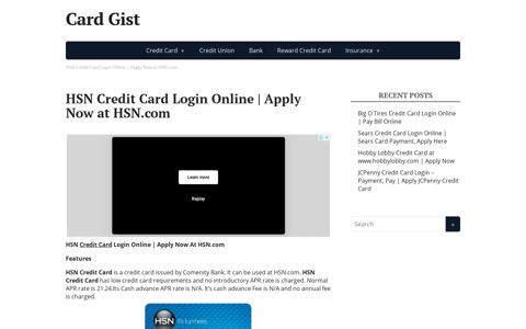 HSN Credit Card Login Online | Apply Now at HSN.com | Card ...