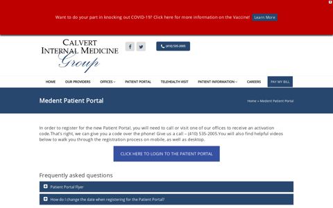 Medent Patient Portal - Calvert Internal Medicine Group