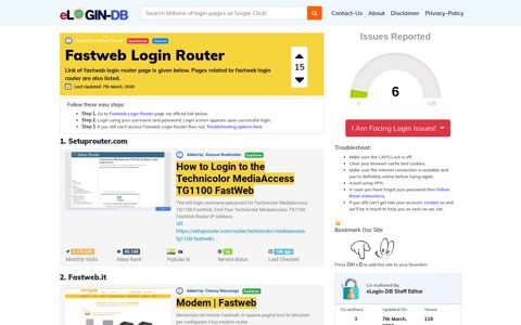 Fastweb Login Router