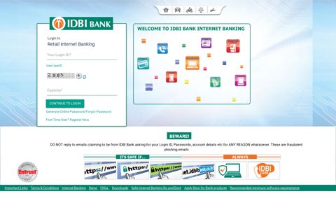 IDBI e-Banking:Retail Internet Banking - IDBI Bank
