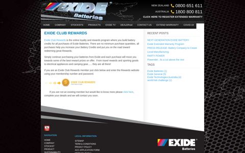 Exide Club Rewards