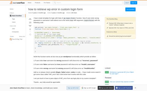 how to retrieve wp error in custom login form - Stack Overflow