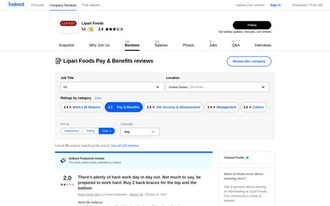 Working at Lipari Foods: 60 Reviews about Pay & Benefits ...