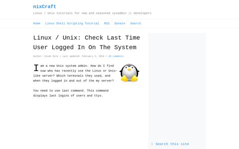 Linux / Unix: Check Last Time User Logged In On The System ...