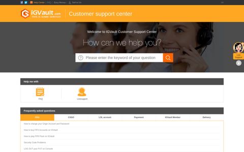 IGVault Customer Support Center