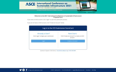 Submitter Login Page - Call for Proposals - ICSI 2021