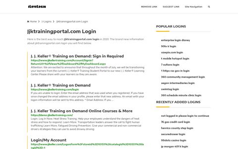 Jjktrainingportal.com Login ❤️ One Click Access - iLoveLogin
