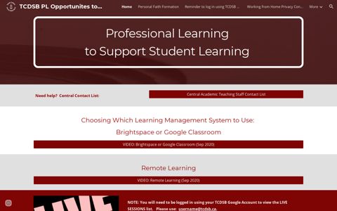 TCDSB PL Opportunites to Support Student Learning - Google ...