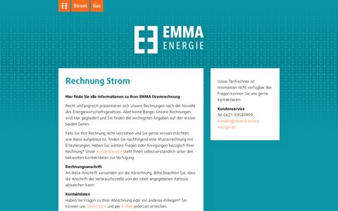 Rechnung Strom - EMMA Energie