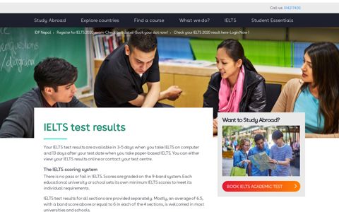 Check your IELTS 2020 result here- Login Now ! | IDP Nepal