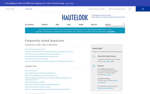 FAQs & Customer Service | HauteLook