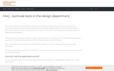 FAQ - Aptitude tests in the design department - FH Dortmund