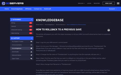 How to Rollback to a Previous Save - Knowledgebase ...