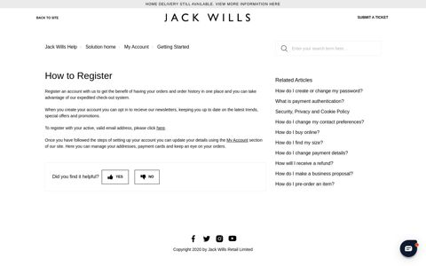 How to Register? - Jack Wills Help