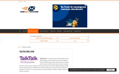 Go to TalkTalk Mail - TalkTalk webmail login & settings -