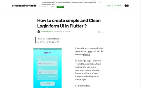 How to create simple and Clean Login form UI in Flutter ? | by ...