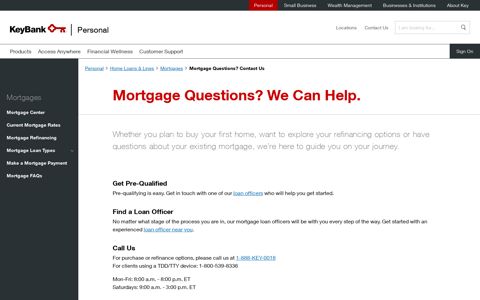 Mortgage Questions? Contact Us | KeyBank