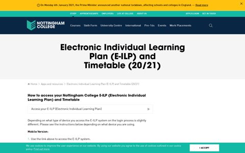 Electronic Individual Learning Plan (E-ILP) and ...