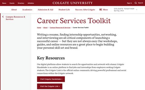 Career Services Toolkit | Colgate University