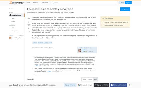 Facebook Login completely server side - Stack Overflow