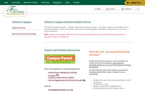 Infinite Campus / Program Overview - Fulton County Schools