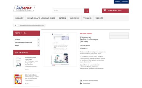 Münsteraner Rechtschreibanalyse (Partner) - Lernserver-Shop