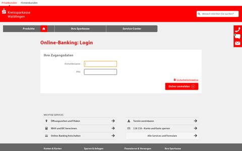 Login Online-Banking - Kreissparkasse Waiblingen