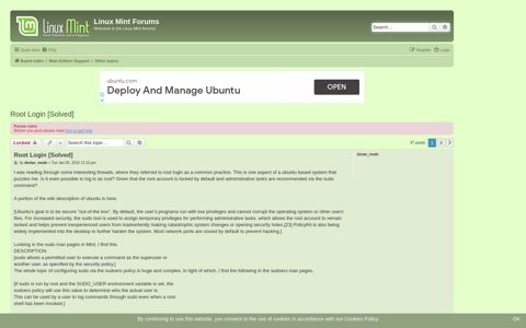Root Login [Solved] - Linux Mint Forums