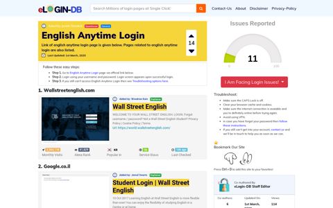 English Anytime Login - A database full of login pages from all ...