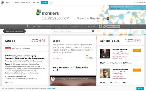 Frontiers in Physiology | Vascular Physiology