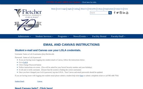 Email and Canvas Instructions - Fletcher Technical ...