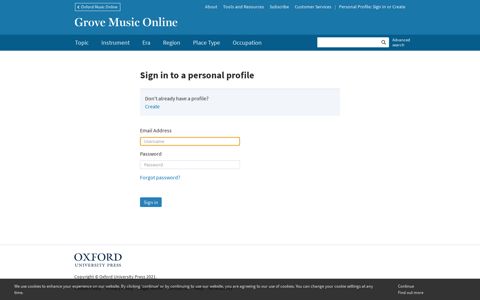 Login | Grove Music - Oxford Music Online