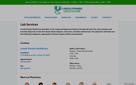 Lab Services — Laredo Premier Healthcare