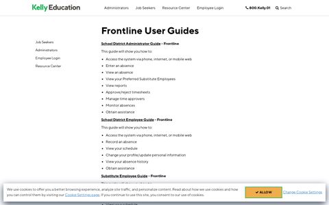 Frontline User Guides | Kelly Education