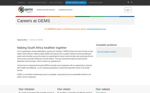 Careers at GEMS - GEMS: Government Employees Medical ...