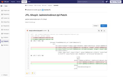 ($1944555) · Snippets · JTL-Software / JTL-Shop / Core · GitLab