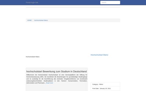 [LOGIN] Hochschulstart Mainz FULL Version HD ... - Portal login link