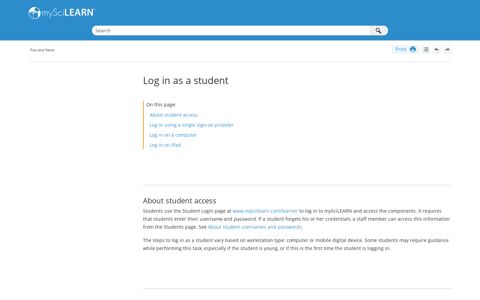 Log in as a student - Scientific Learning