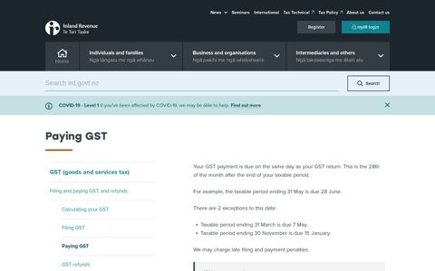 Paying GST - Ird
