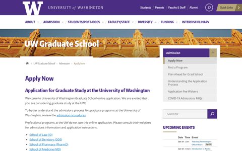 Apply Now | UW Graduate School