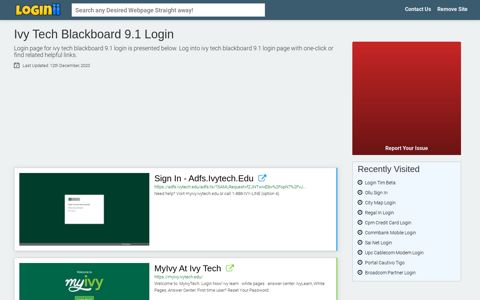 Ivy Tech Blackboard 9.1 Login - Loginii.com