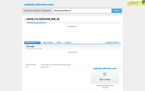 denlco.denonline.in at Website Informer. LCO Login. Visit Den ...