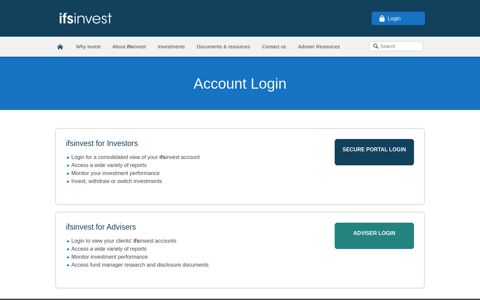 Account Login - ifsinvest | Investments